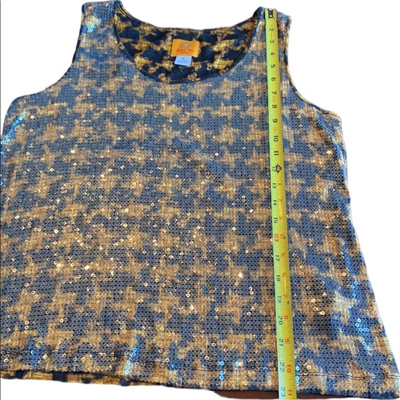 Ruby Rd Sleeveless Brown and Black Sequined Top - Picture 10 of 10